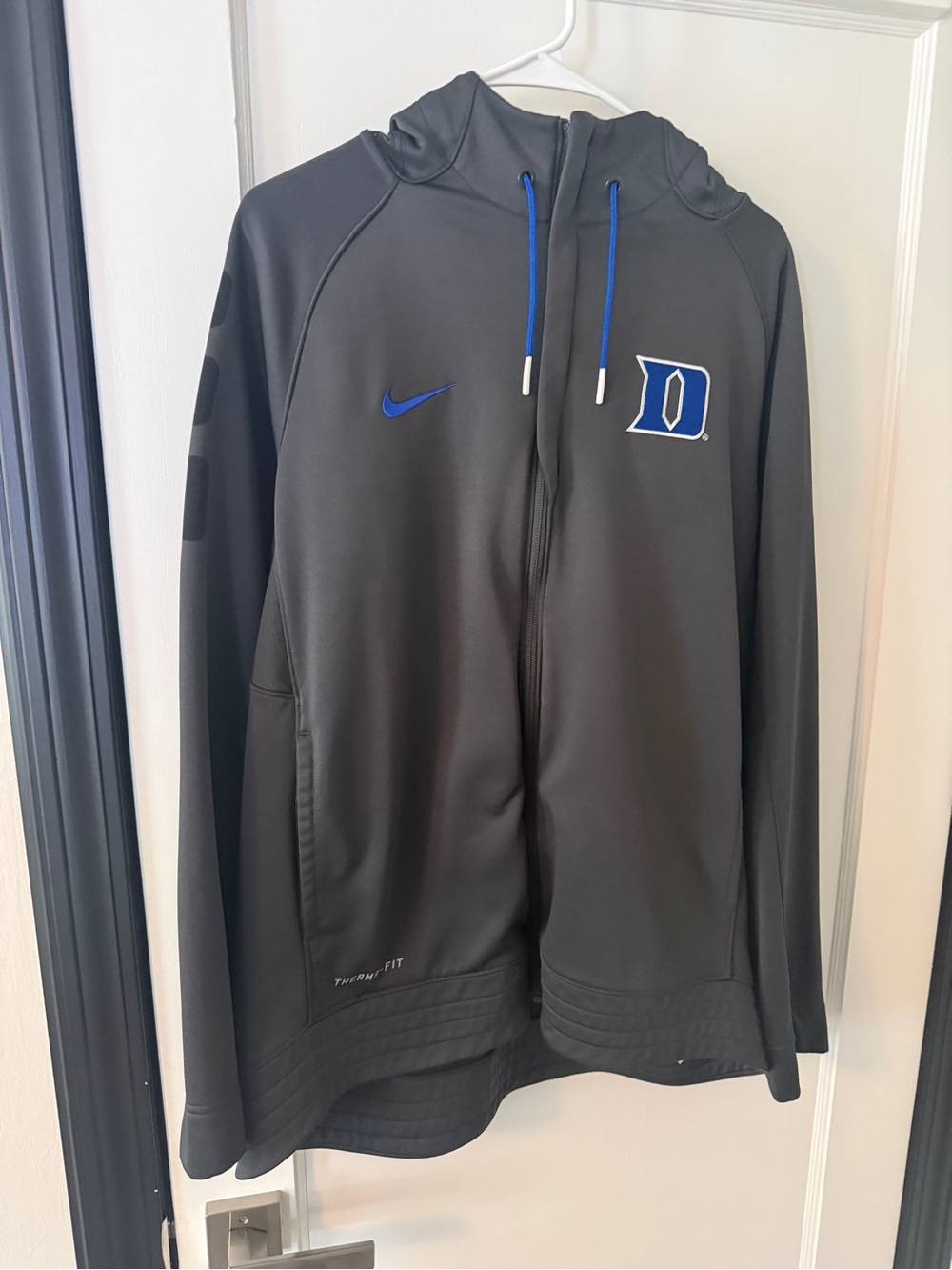 Nike Black Hooded Full-Zip Jacket with Duke Blue Accents